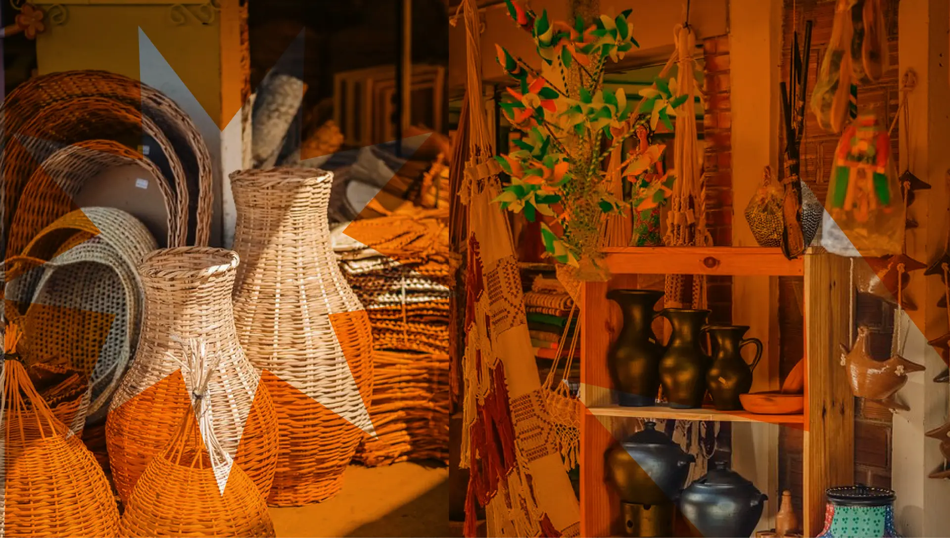 Artesanato exposto no comércio da Feira de Caruaru